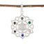 Multi Stone Classic American Silver Hepta multicolor Pendant