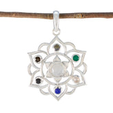 Multi Stone Classic American Silver Hepta multicolor Pendant