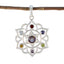Multi Stone Classic Mexican Sterling Silver Hepta multicolor Pendant