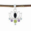 Multi Stone Dainty American Silver Hepta multicolor Pendant