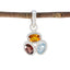 Multi Stone Elegant Japanese 925 Silver Trilogy multicolor Pendant