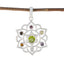 Multi Stone Classic Russian 92.5 Silver Hepta multicolor Pendant