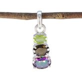 Multi Stone Minimalist Korean 925 Silver Trilogy multicolor Pendant