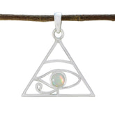 Opal Whisper-thin Italian Sterling Silver Solitaire White Pendant