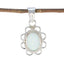 Created Opal Whisper-thin American Silver Solitaire White Pendant