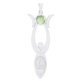 Peridot Tiny Spanish 92.5 Silver Solitaire Green Pendant