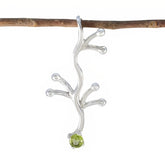 Peridot Tiny Spanish Sterling Silver Solitaire Green Pendant