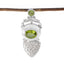 Peridot Whisper-thin French 925 Silver Solitaire Green Pendant