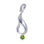 Peridot Featherlight German 92.5 Silver Solitaire Green Pendant