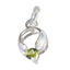 Peridot Featherlight German Silver Solitaire Green Pendant