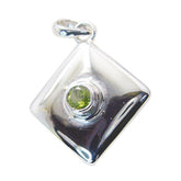 Peridot Whisper-thin German Sterling Silver Solitaire Green Pendant
