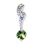 Peridot Featherlight Italian 925 Silver Solitaire Green Pendant