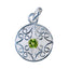 Peridot Tiny Spanish 92.5 Silver Solitaire Green Pendant