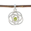 Peridot Dainty French Sterling Silver Solitaire Green Pendant