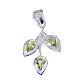 Peridot Eye-catching American Sterling Silver Trilogy Green Pendant