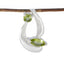 Peridot Delicate American 92.5 Silver Toi et Moi Green Pendant