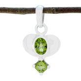 Peridot Dainty Latin American 92.5 Silver Toi et Moi Green Pendant