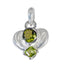 Peridot Featherlight Russian Silver Toi et Moi Green Pendant