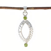 Peridot Whisper-thin American Sterling Silver Toi et Moi Green Pendant