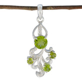 Peridot Edgy Australian 925 Silver multiple Green Pendant