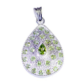Peridot Essential African Sterling Silver multiple Green Pendant