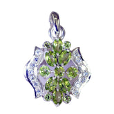 Peridot Edgy Indian Silver multiple Green Pendant