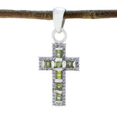 Peridot Dainty Middle Eastern Sterling Silver multiple Green Pendant
