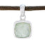 Prehnite Dainty Italian 925 Silver Solitaire Light Green Pendant