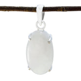 Rainbow Moonstone Classic Egyptian Sterling Silver Solitaire White Pendant