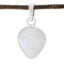 Rainbow Moonstone Delicate Russian Sterling Silver Solitaire White Pendant