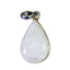 Rainbow Moonstone Versatile Latin American Silver Solitaire White Pendant