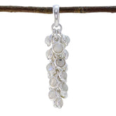 Rainbow Moonstone Slim Latin American 925 Silver multiple White Pendant