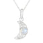 Rainbow Moonstone Whisper-thin Spanish 925 Silver Solitaire White Pendant