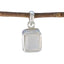Rainbow Moonstone Dainty Italian 925 Silver Solitaire White Pendant