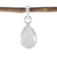 Rainbow Moonstone Elegant Korean 925 Silver Solitaire White Pendant