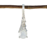 Rainbow Moonstone Delicate German Silver Solitaire White Pendant