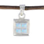 Rainbow Moonstone Whisper-thin Russian 92.5 Silver quarter White Pendant