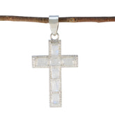 Rainbow Moonstone Tiny Middle Eastern Silver multiple White Pendant