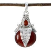 Red Onyx Statement Egyptian 92.5 Silver Toi et Moi Red Pendant
