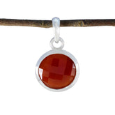 Red Onyx Featherlight German Silver Solitaire Red Pendant