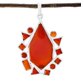 Red onyx Statement Russian Silver multiple Red Pendant