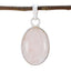 Rose Quartz Classic Turkish 925 Silver Solitaire Pink Pendant