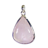 Rose Quartz Essential Moroccan 925 Silver Solitaire Pink Pendant