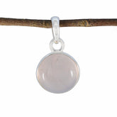 Rose Quartz Whisper-thin Egyptian 92.5 Silver Solitaire Pink Pendant