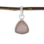 Rose Quartz Dainty American 925 Silver Solitaire Pink Pendant