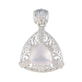 Rose Quartz Eye-catching Middle Eastern Sterling Silver multiple Pink Pendant