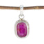 Ruby Dainty Latin American Silver Solitaire Red Pendant