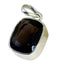 smoky quartz Dainty German Silver Solitaire Brown Pendant