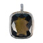 smoky quartz Slim Italian 925 Silver Solitaire Brown Pendant