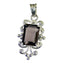 smoky quartz Eye-catching German Sterling Silver Solitaire Brown Pendant